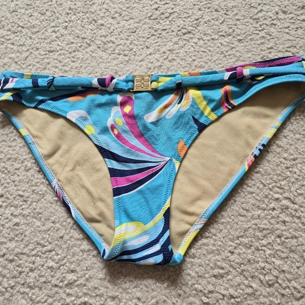 BCBGMAXAZRIA SWIM Colorful Bikini Floralcore Printed Bottoms Size Medium